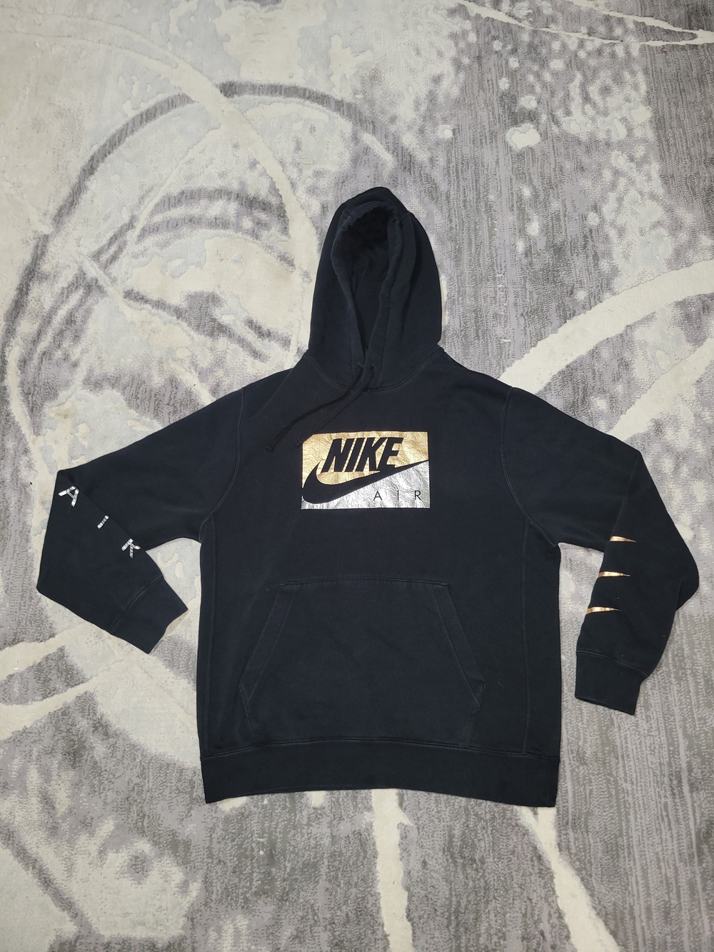 Nike Black Hoodie with Gold Logo Panel -Size M Women